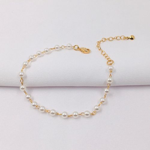 Pulseira Composta Por Pérolas Folheada a Ouro 18K JP12