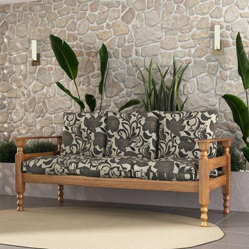 Sofá 3 Lugares Liz Imbuia/Floral