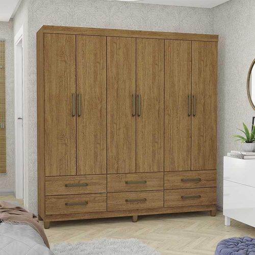 Guarda Roupa Casal D22 6 Portas 6 Gavetas Carioca Móveis Cinamomo