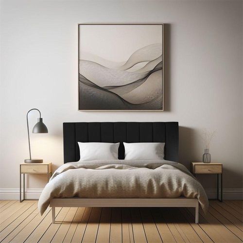 Cabeceira Casal 1,40m Holanda Suede - Pallazio Cor Preto