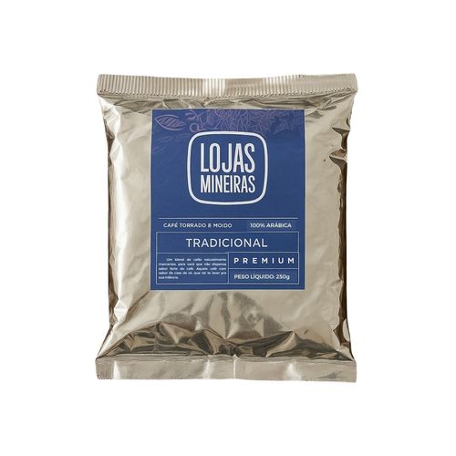 Café Torrado e Moído Lojas Mineiras 250g Tradicional 100% Arábica Premium Sabor Forte
