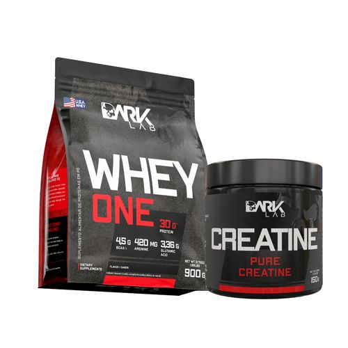 WHEY ONE CHOCOLATE 900G  + CREATINA 150G 100% PURA - DARK LAB