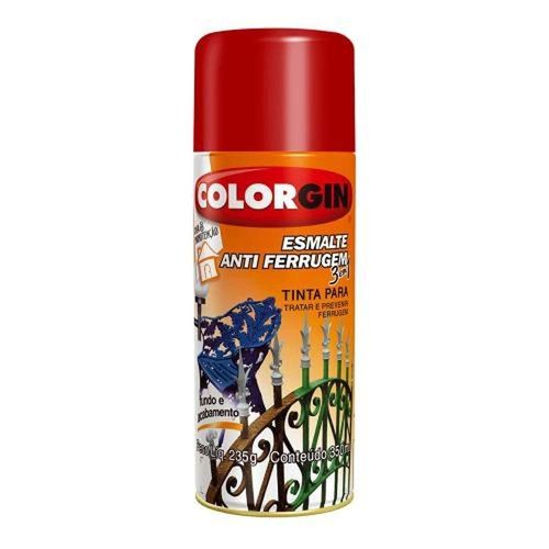 Spray Antiferrugem 3 Em 1 Vermelho - Colorgin Para Ferro E Metal 2035