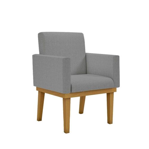 Cadeira Poltrona Base Reforçada Linho linho Grafite