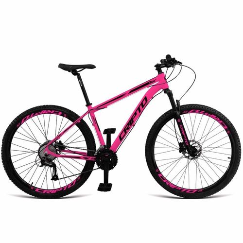 Bicicleta Aro 29 Cripto 24 Marchas Freios Disco E Suspensão - Rosa-preto - 17" Rosa-preto