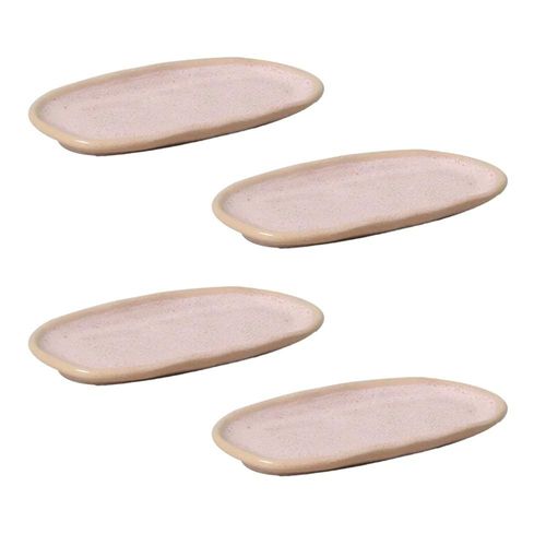Conjunto de Travessas Ovais Rasas Porto Brasil Orgânico Litchi 16,5x8cm - 4 Peças