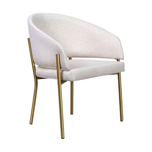 Poltrona Decorativa Com Pés De Ferro Multimóveis Cr7009 Off White Off White