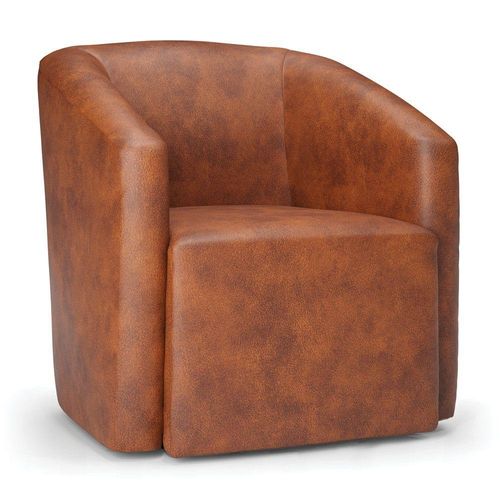 Poltrona Decorativa Orgânica Stella Max Sintético Pu D03 - D'rossi Cor Nozes