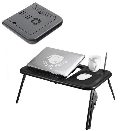 Mesa Notebook Com Ventoinha Dupla Touch Dobrável Articulada Para Cama E Sofá