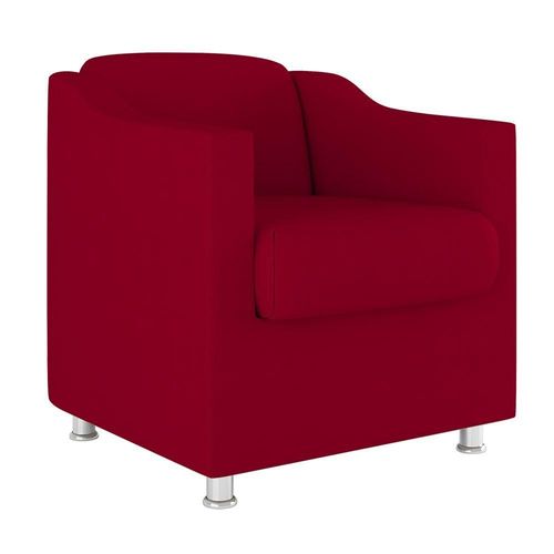 Cadeira Poltrona Decorativa Recepção Hospital Suede Cor:Vermelho