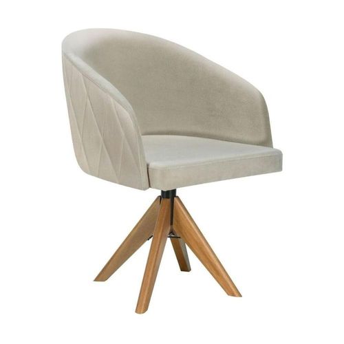 Poltrona Decorativa Estofada E Giratória Multimóveis Cr7007 Off White Off White