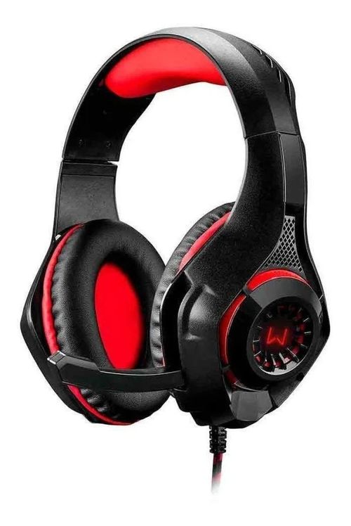 Fone ouvido over-ear gamer Warrior PH219 preto vermelho Led