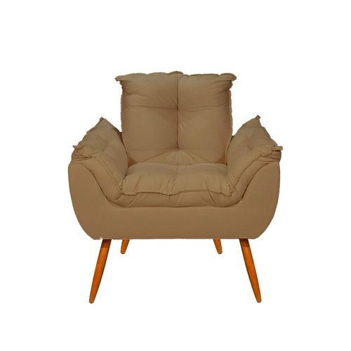 Poltrona Opala Cadeira Decorativa Balaqui Decor Capuccino