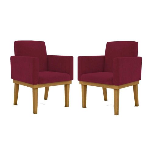 Kit 2 Cadeiras Recepção Reforçadas Poltrona Balaq marsala