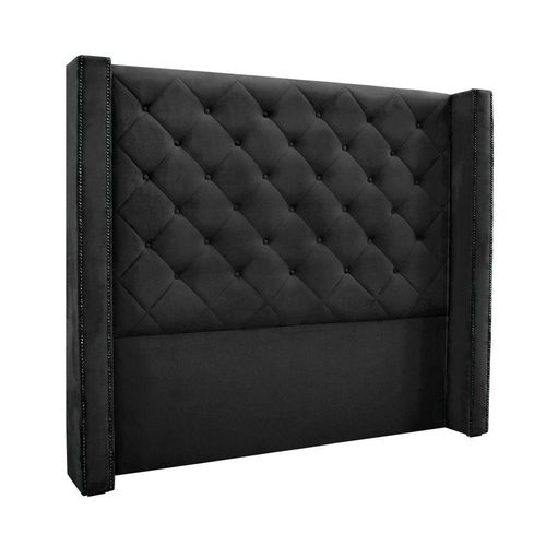Cabeceira Cama Box Casal 140 Cm Vicenza Veludo Preto S04 - D'rossi