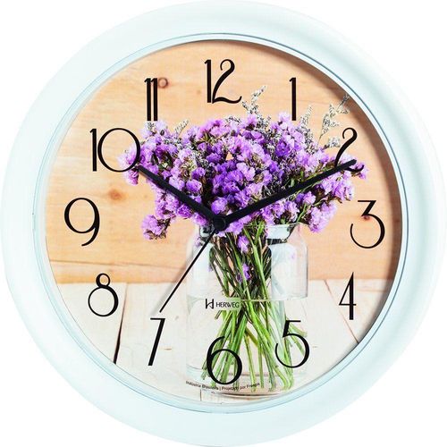 Relogio De Parede 28 Cm Preto Pequeno Cozinha Herweg 660055 Branco