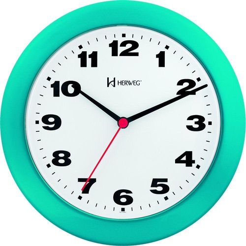 Relógio De Parede 22 Cm Herweg 6102 Diversas Cores Turquesa