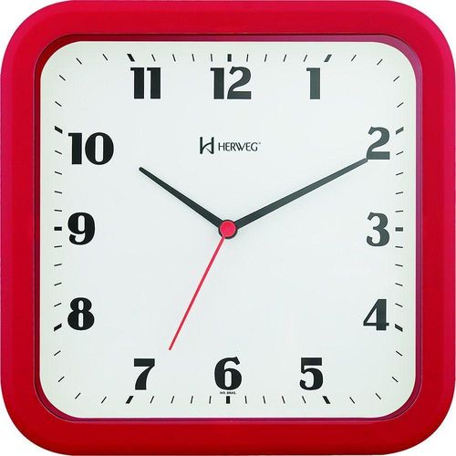 Relógio De Parede Herweg 6145 23cm Diversas Cores Vermelho