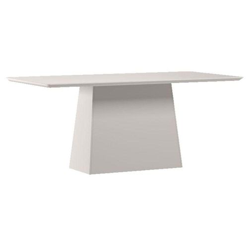Mesa De Jantar 180 Cm Barbara Com Vidro Off White - New Ceval