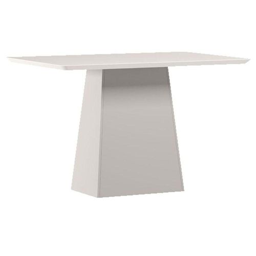 Mesa De Jantar 120 Cm Barbara Com Vidro Off White - New Ceval
