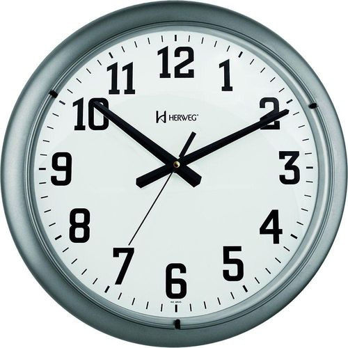 Relógio De Parede 40 Cm Quartz Herweg 660129 Prata - Prata