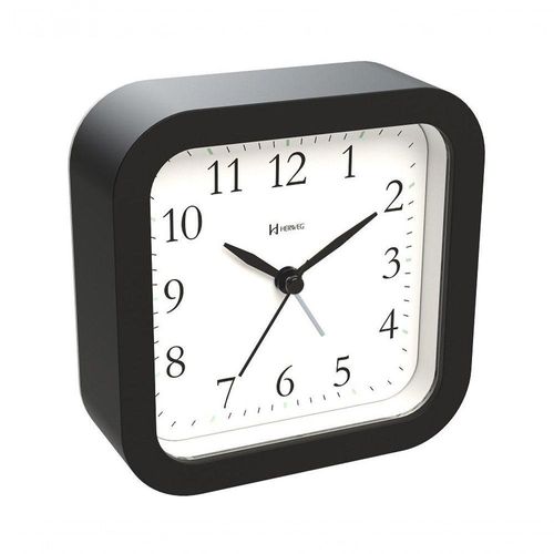 Relógio Despertador Herweg Quartz Sem Tic Tac 2645 Preto - Preto