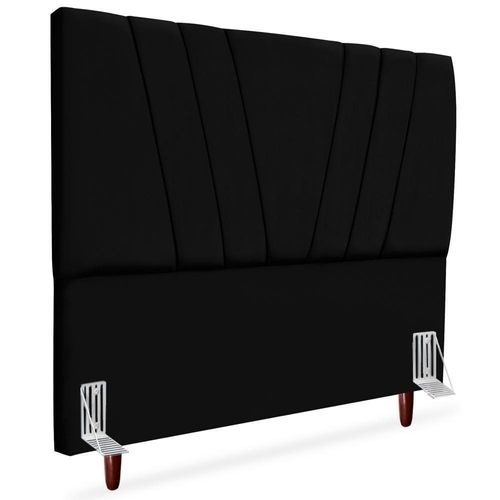 Cabeceira Queen 160cm Bell Suede Preto Rm Preto