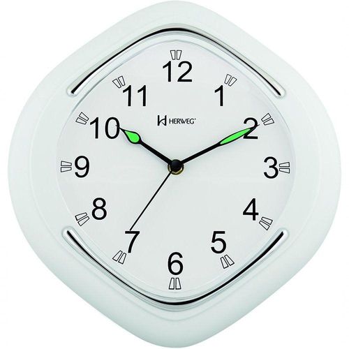 Relógio Parede 30 Cm Herweg Vermelho 6124 Branco