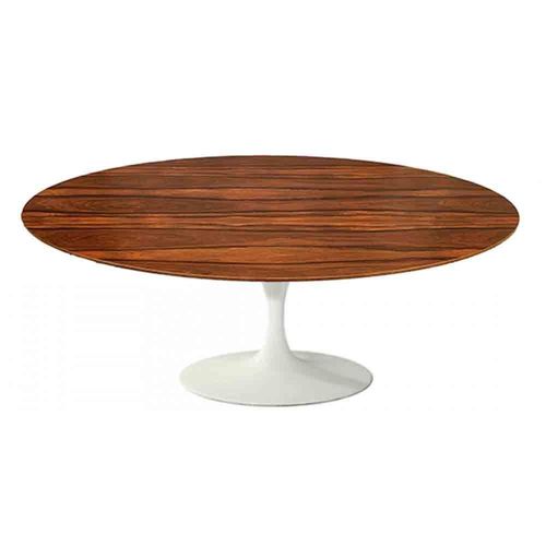 Mesa Saarinen Oval Centro Pau Ferro 135x90cm - Base Branca