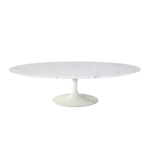 Mesa De Centro Saarinen 46cm Oval Carrara 135x90cm - Base Branca