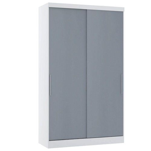 Guarda Roupa Modulado 134,50cm 2 Portas De Correr Alpes Luciane Móveis Branco Pf Com Grey Sky Pf