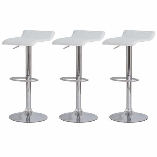 Kit 3 Banquetas Altas Estofadas p/Cozinha Americana branca