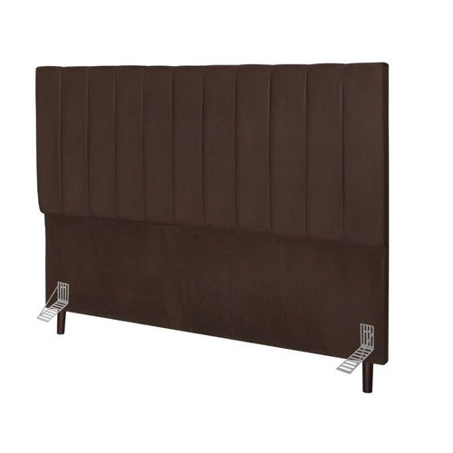 Cabeceira Estofada Cama Box King 195 Cm Luísa Veludo E Frame Cor:marrom