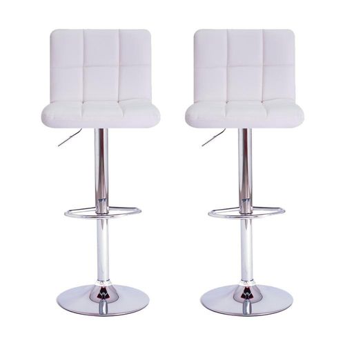 Kit 2 Banquetas Estofadas c/encosto p/Cozinha Gir.branca