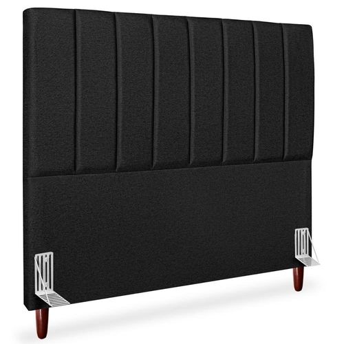 Cabeceira Casal 140cm Arlla Linho Preto Rm Preto