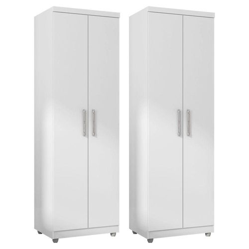 Kit 2 Armários Multiuso Sabrina 2 Portas E 6 Nichos Branco
