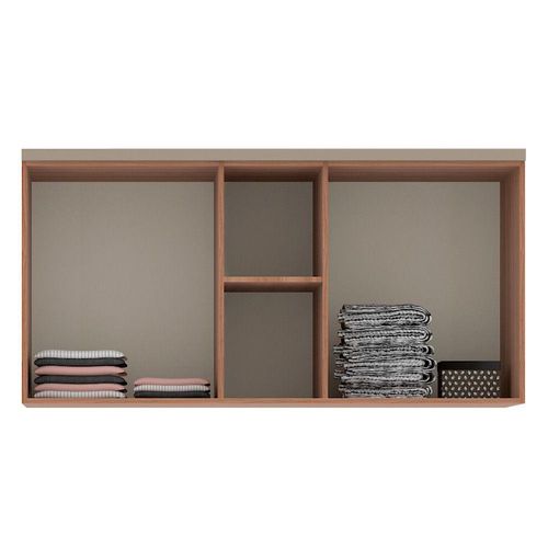 Maleiro Closet Sem Porta Ponte Casal 145cm 2 Divisórias - Acabamento Refinado