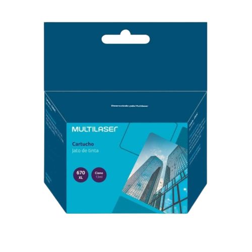 Cartucho Azul Jato De Tinta Compatível 670xl Azul Multilaser - CO670C