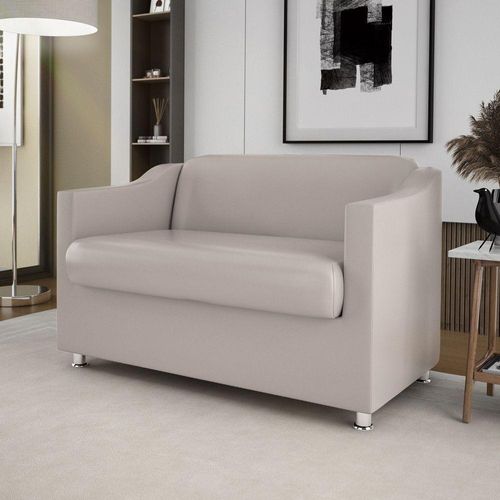 Sofá 2 Lugares Luxo Confortável Sala De Espera Bege