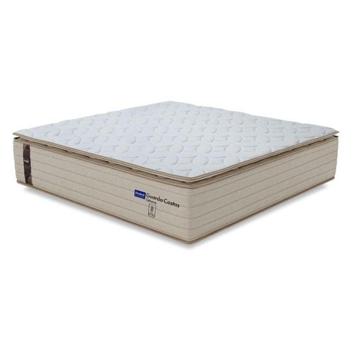 Colchão Casal Probel Molas Ensacadas Pillow Top 138x188x30cm Guarda Costas Genova Brancobege