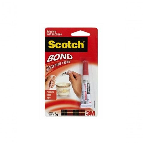 Cola Instantânea Scotch Bond P22J09 Cianoacrilato 3G Transparente 1 Unidade Scotch