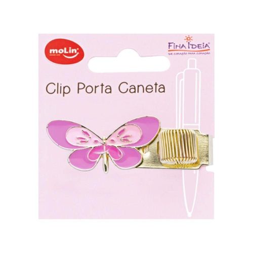 Clip Porta Caneta Molin do Brasil Modelo 2 em Aço para Organização de Mesa com 1 Unidade