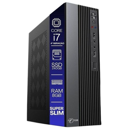 Computador Tob Slim Compacto 4ª Geração Intel Core I7 Ssd 240gb Memória 8gb 10 Trial Desktop Pc Cpu