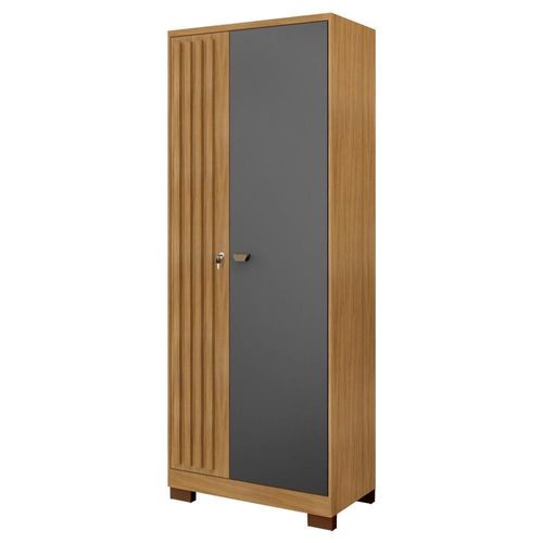 Armario Multiuso 2 Portas Versa 11686 71 Cm Carvalho Am Grafite Incp