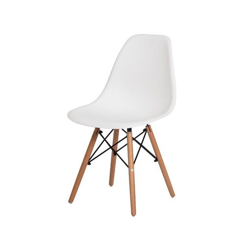 Cadeira p/Mesa De Jantar Cozinha Base Madeira Branca Branco