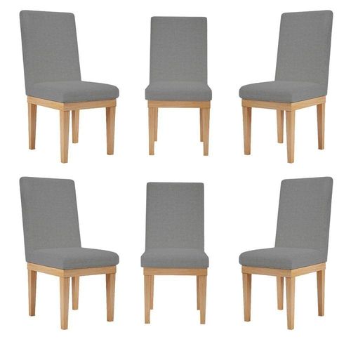Kit 6 Cadeiras Reforçada Para Mesa De Jantar Luxo Grafite