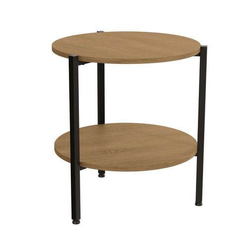 Mesa De Centro Industrial 47 Cm Li017 Freijo Preto Fosco Kpb