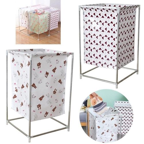 Cesto Roupa Suja Lavanderia Inox Desmontavel Portatil