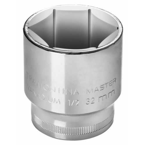 Soquete Sextavado 11 mm encaixe 1/2" Tramontina em Aço Cromo Vanadio com Acabamento Cromado