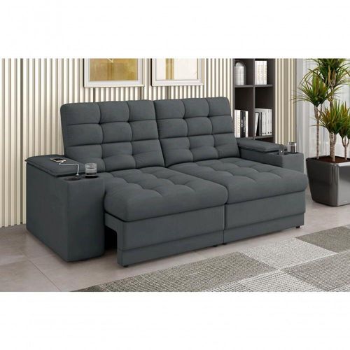 Sofá Confort Premium Assento Retrátil/reclinável Cinza